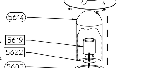 Hadco Replacement Glass Body 6-11/16 Clear for DB14, DB21 and DB30 Bollards.