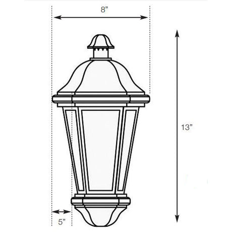 SPJ Lighting SPJ30-05A Half Flush Mount Lantern 120V