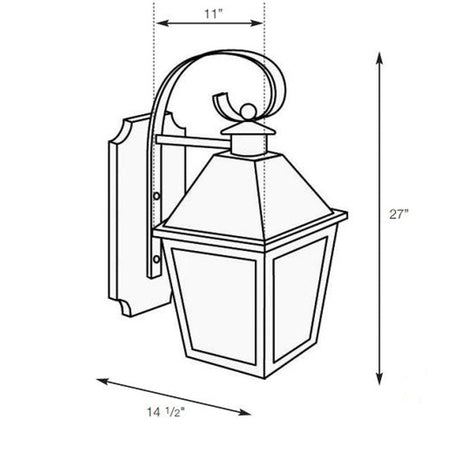 SPJ Lighting SPJ34-06B Scroll Mount Lantern