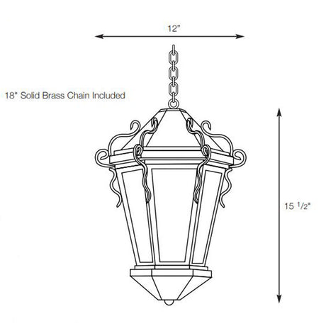 SPJ Lighting SPJ46-11A Pendant Mount Lantern 120V