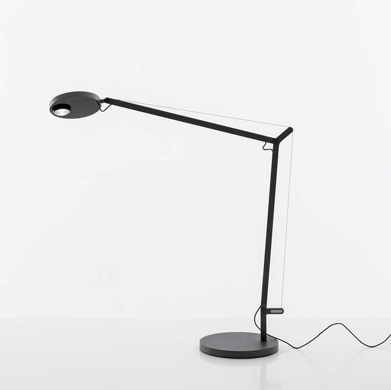 Artemide DEM2002 Demetra Professional 12W LED Dimmable Matte Black Table Light with Base - Seginus Lighting