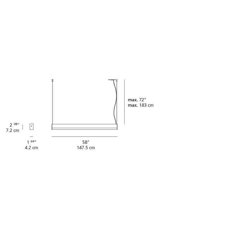 Artemide RDLBCSD9306A Ledbar 2-Wire Dimmable Suspension Square Direct LED Light 120V - Seginus Lighting