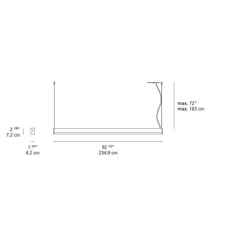 Artemide RDLBCSD9306A Ledbar 2-Wire Dimmable Suspension Square Direct LED Light 120V - Seginus Lighting