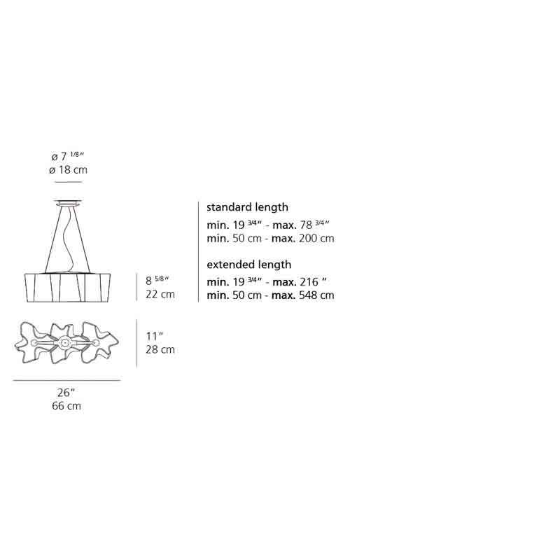 Artemide 06970 Logico Triple Linear Max 100W E26 Mini Suspension Light 120V - Seginus Lighting