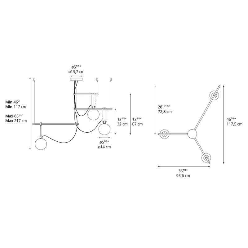 Artemide 1276018A NH S3 LED Gold Suspension Light - Seginus Lighting