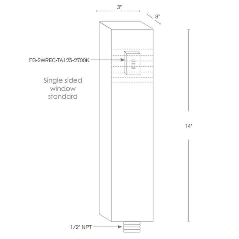 SPJ Lighting SPJ12-05 2W LED Square Bollard 12V