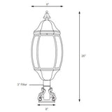 SPJ Lighting SPJ27-02A Post Lantern W/ Post Fitter