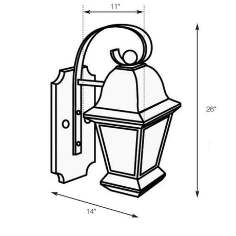 SPJ Lighting SPJ29-01C Pitched Post Lantern 120V