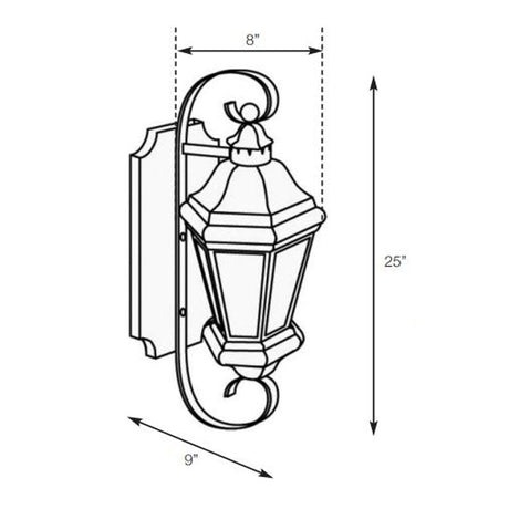 SPJ Lighting SPJ30-03A Scroll Mount Lantern 120V