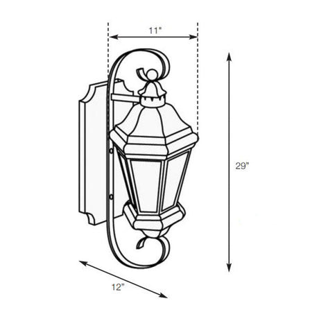 SPJ Lighting SPJ30-03B Scroll Mount Lantern 120V