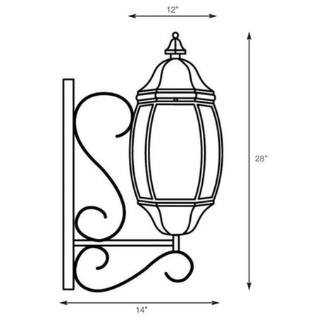 SPJ Lighting SPJ30-06B Scroll Mount Lantern 120V