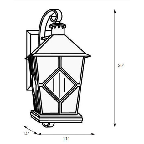 SPJ Lighting SPJ32-01B Scroll Mount Lantern 120V