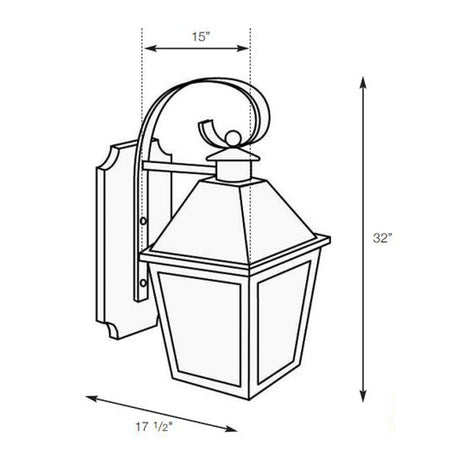 SPJ Lighting SPJ34-06C Scroll Mount Lantern