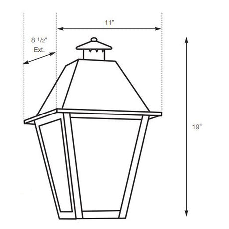 SPJ Lighting SPJ35-02B Half Flush Mount Lantern 120V