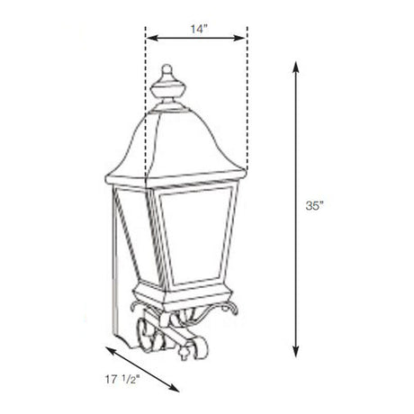 SPJ Lighting SPJ46-01C Heavy Scroll Mount Lantern 120V