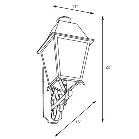 SPJ Lighting SPJ46-05A Heavy Scroll Mount Lantern 120V