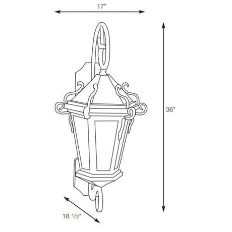 SPJ Lighting SPJ46-06B Scroll Mount Lantern 120V