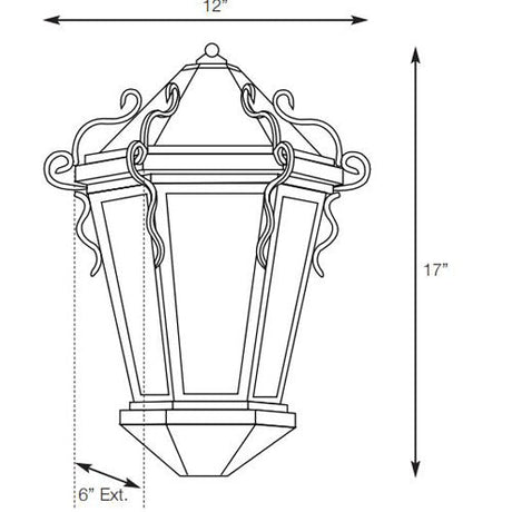 SPJ Lighting SPJ46-13A Half Flush Mount Lantern 120V